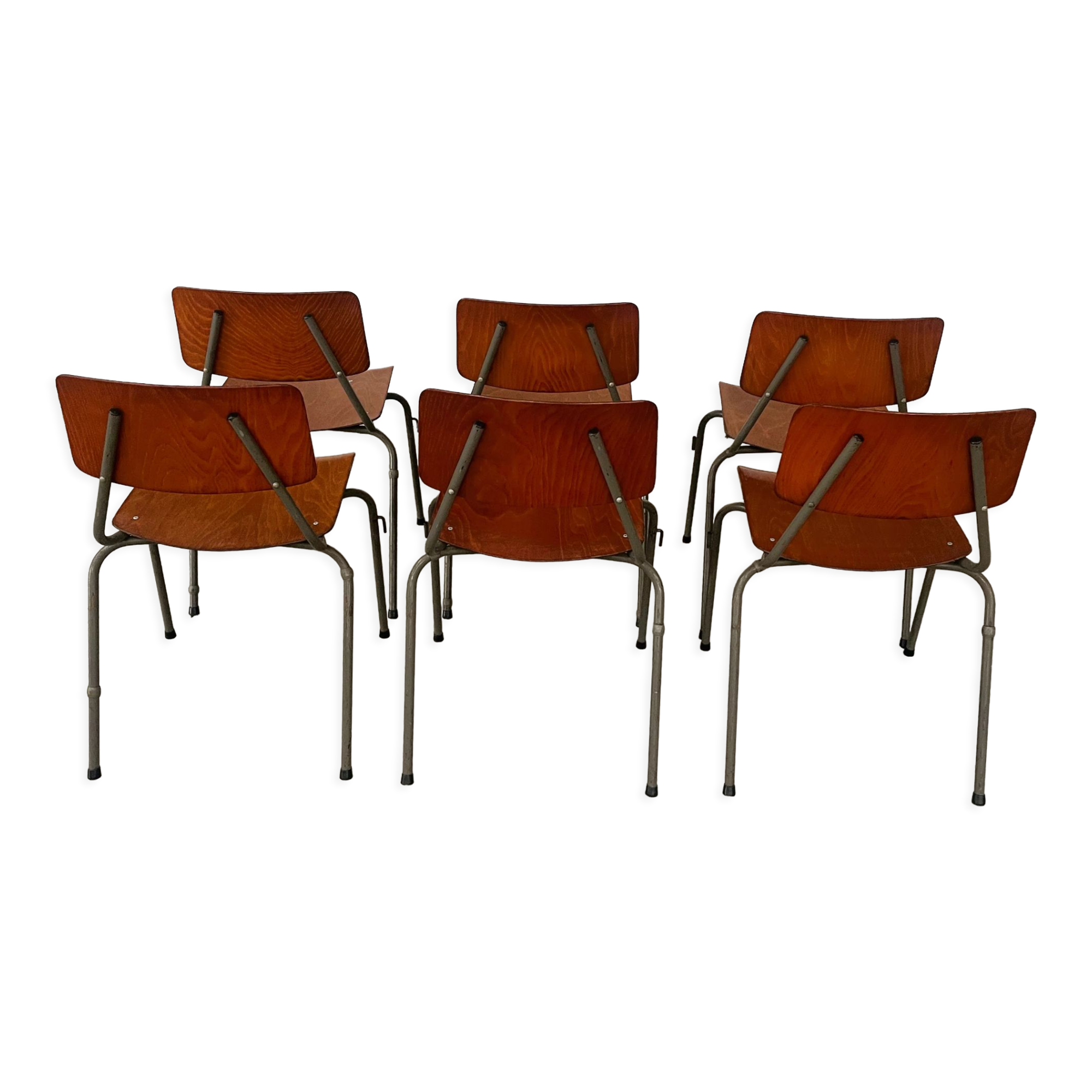 Set of 6 stackable school chairs