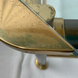 Glass and brass coffee table