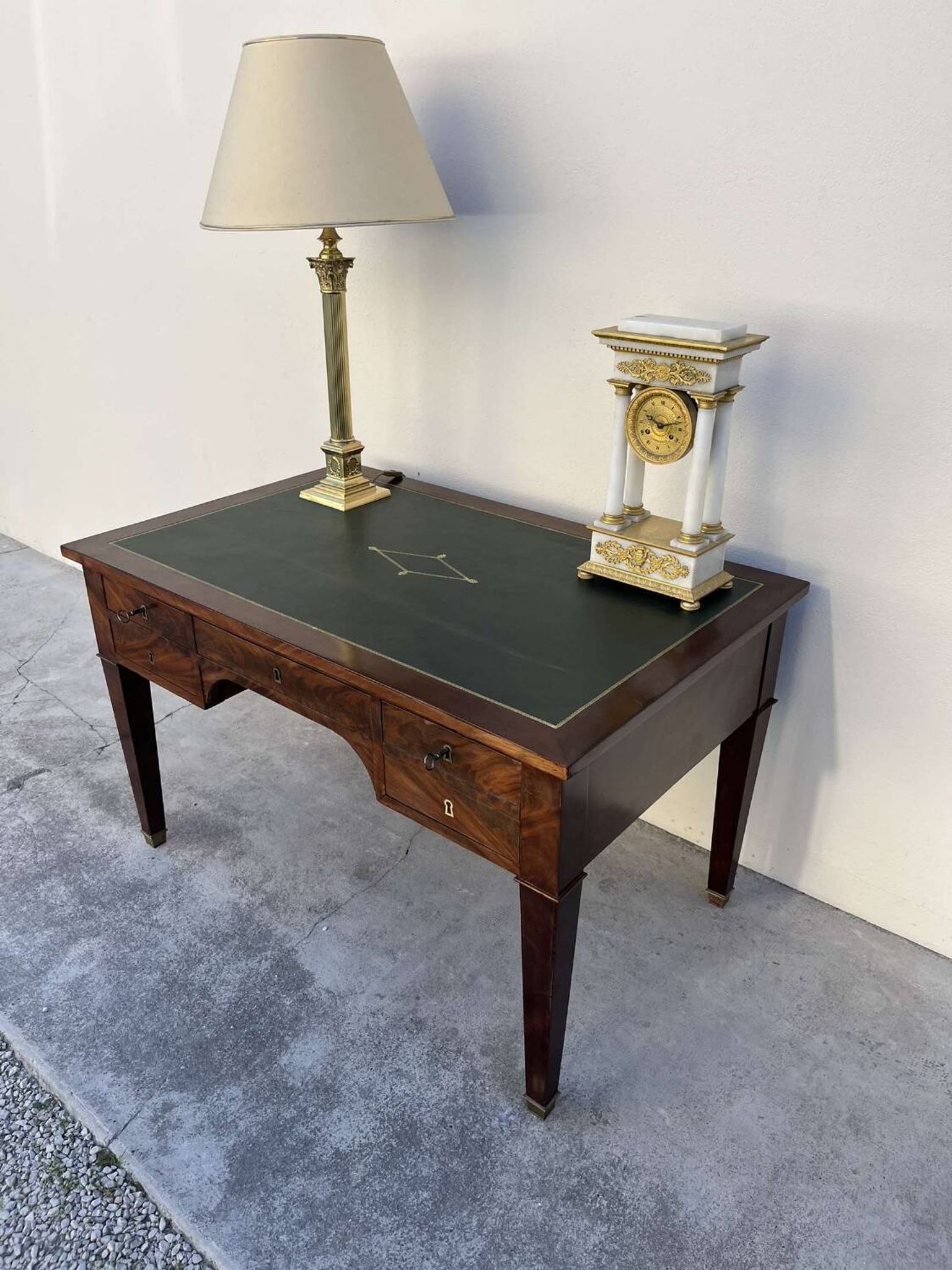 Empire style desk in solid mahogany, 19th century