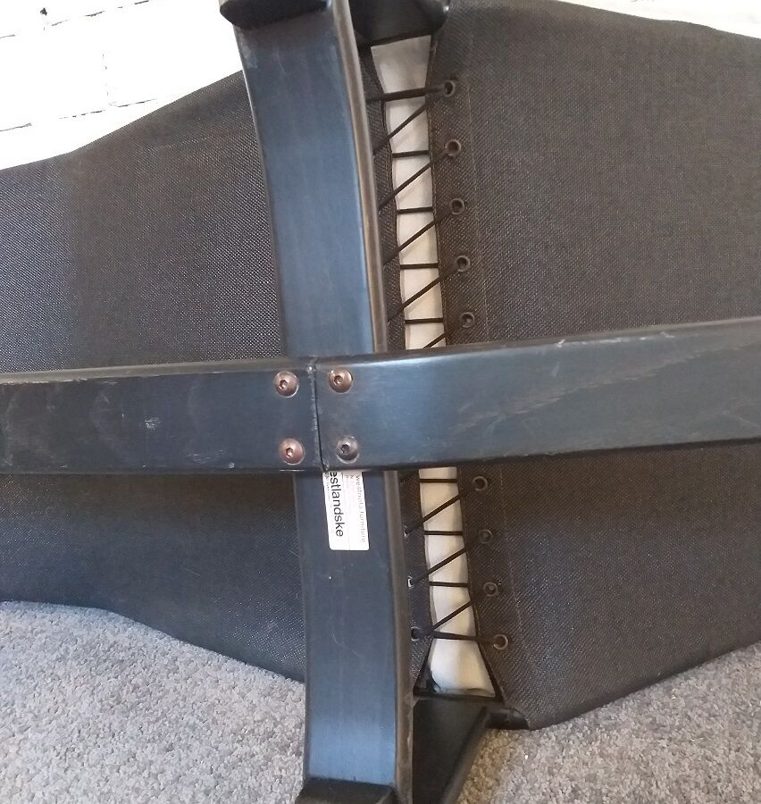 Scandinavian long chair design Ingmar und Knut Relling black leather 70s