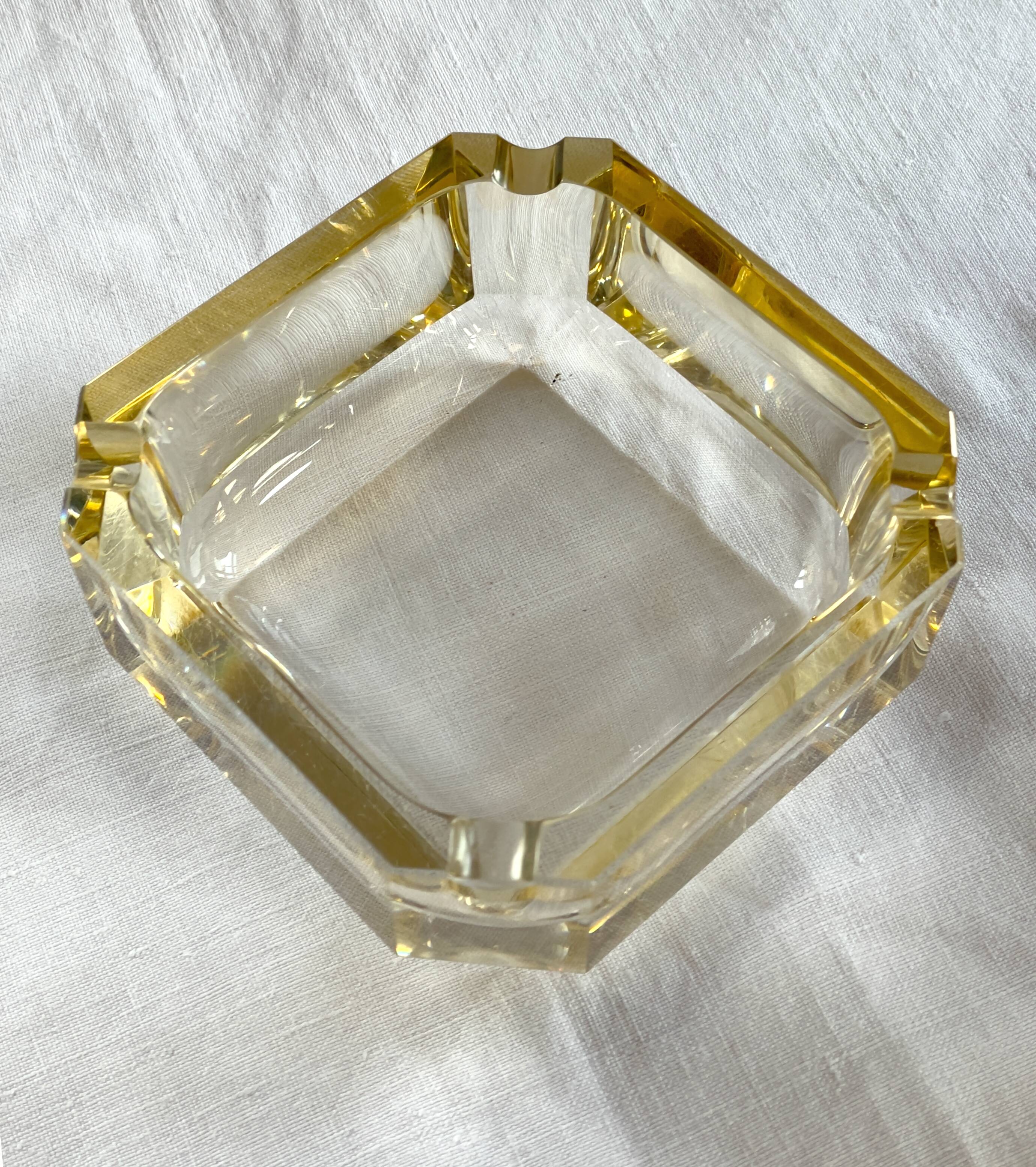 Baccarat Art Deco crystal square ashtray