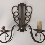Pairs of vintage wrought iron wall lamps
