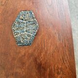 Vintage teak coffee table with mosaic accent
