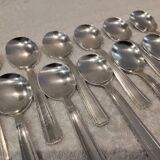 12 silver-plated metal ice scoops, Art Deco style, silversmith SOH