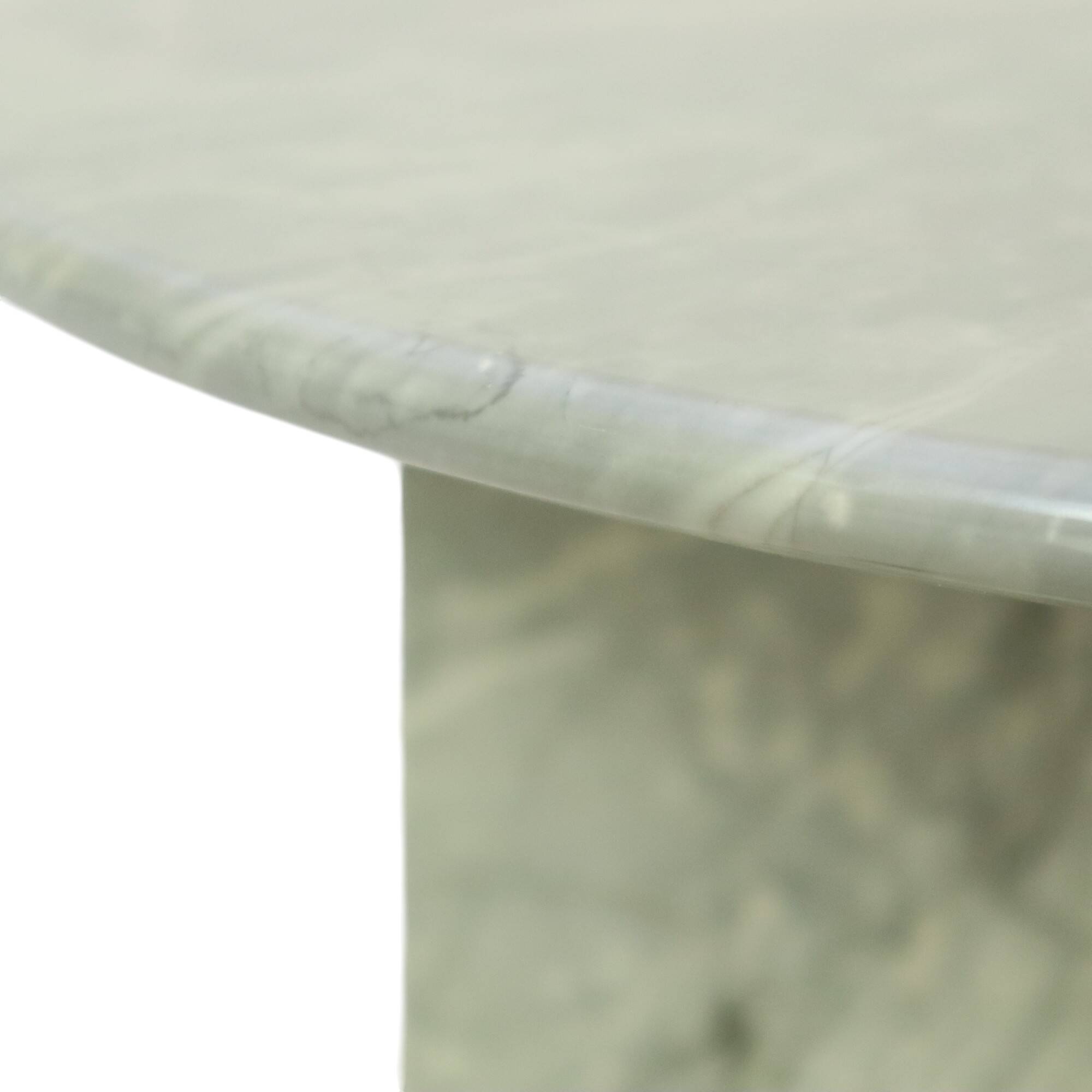 Round Marble Side Table Plant Table on Wheels 1970s