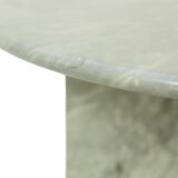 Round Marble Side Table Plant Table on Wheels 1970s