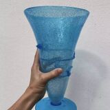 Biot style bubble-blown vase