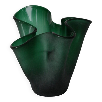 Vintage Italian blown glass handkerchief vase
