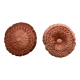 Pair of round vintage pleated velvet cushions