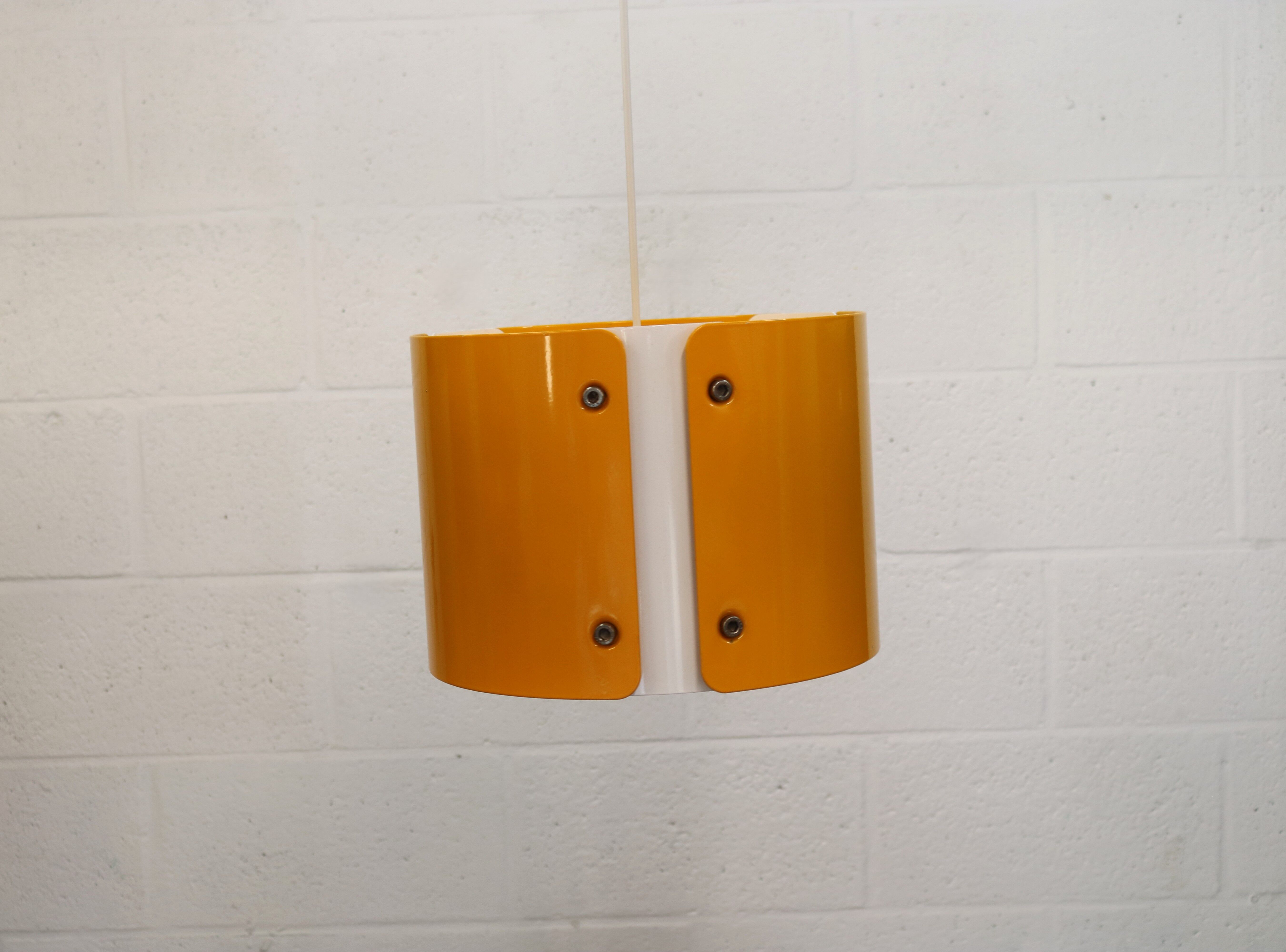 Modern Danish Pendant Lamp: Dark Yellow Metal, 1990s Design