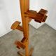 Old designer pine coat rack from the 60s in chalet wood
