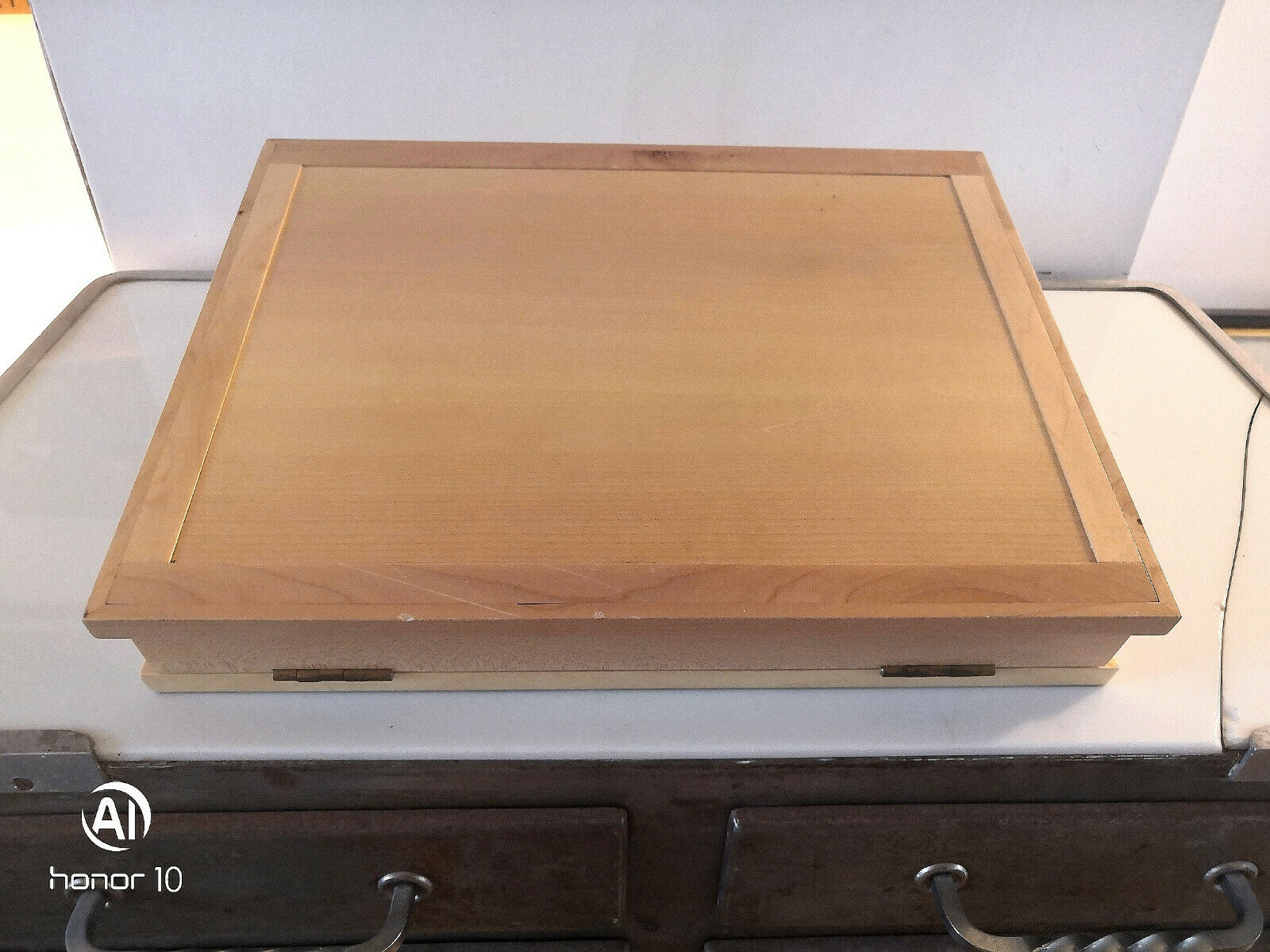 Written wooden desk marked