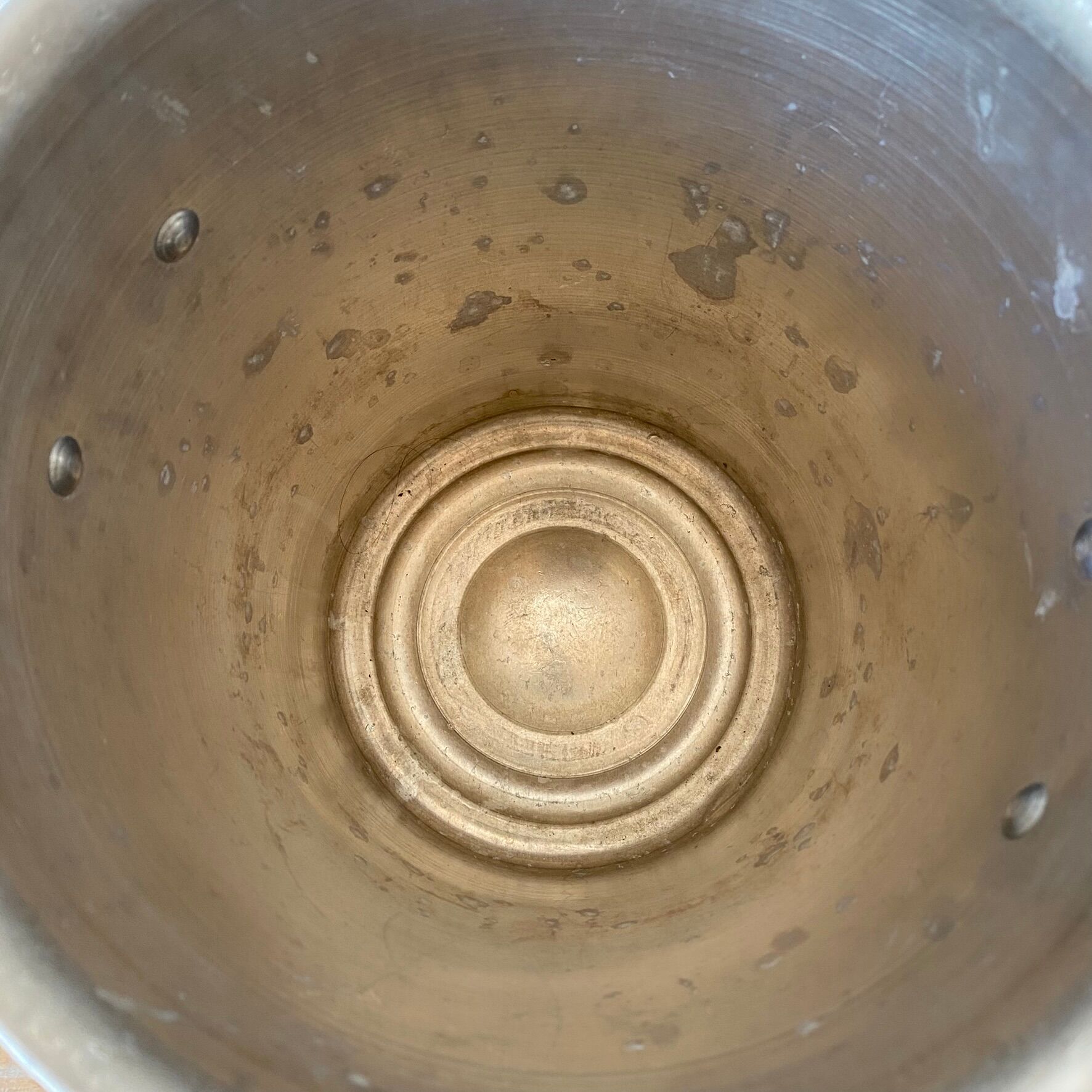 Champagne bucket with shell handles from the 1940s-50s.
