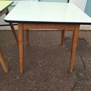 Lot of 3 Formica and Wood Bistro Tables - 1950 - 1960