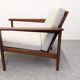 Pair of Scandinavian style armchairs in teak, France circa 1950.