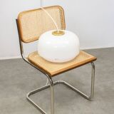 Italian White Medusa Pendant Brass Edition by Luigi Massoni for Guzzini, 1970s