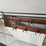 vintage teak coat rack with 6 hooks