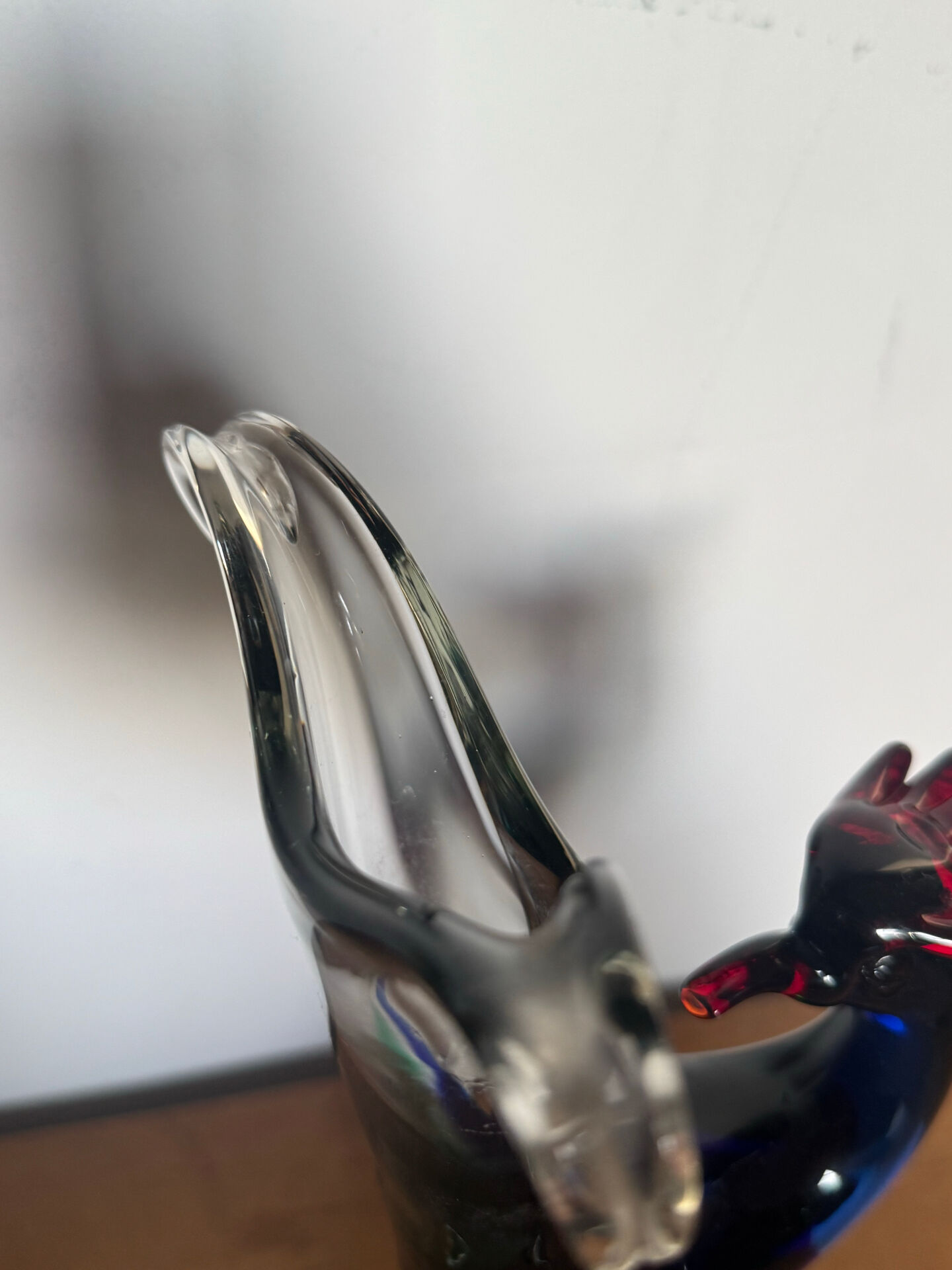 Vintage Murano Sommerso glass bird