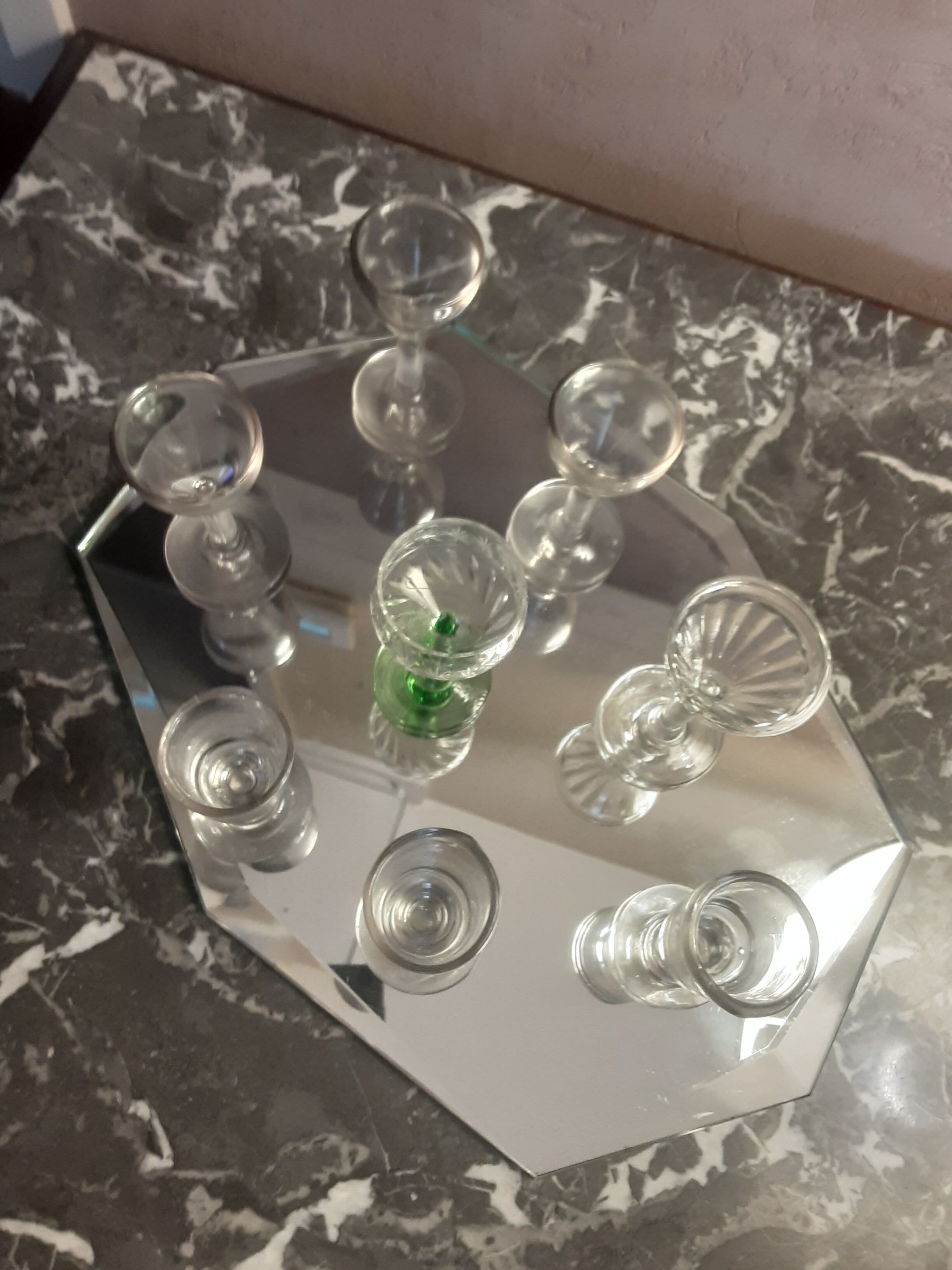 Lot old liquor glasses