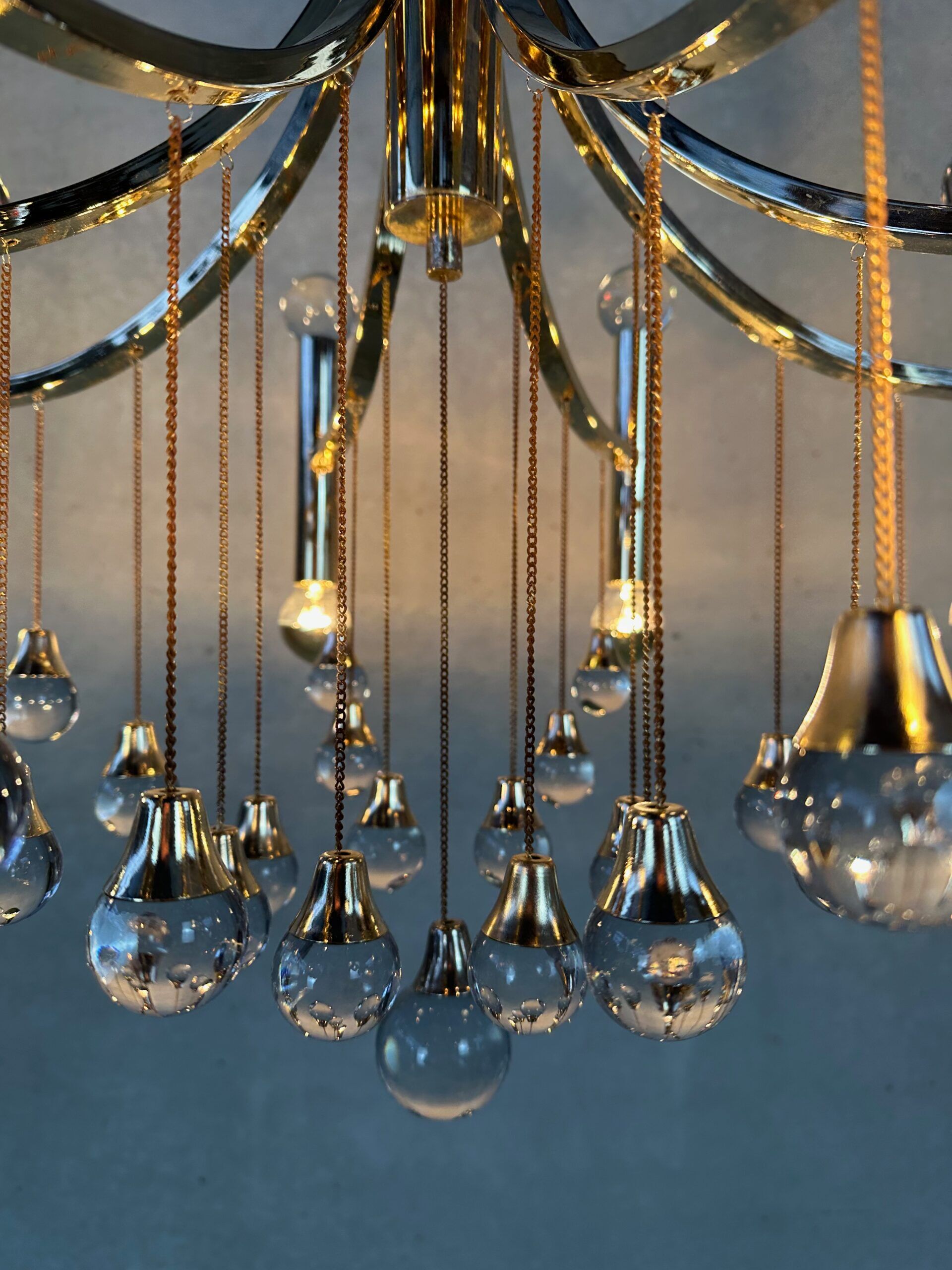 Chandelier vintage italien Gaetano Sciolari