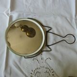 vintage round barber mirror to stand or hang