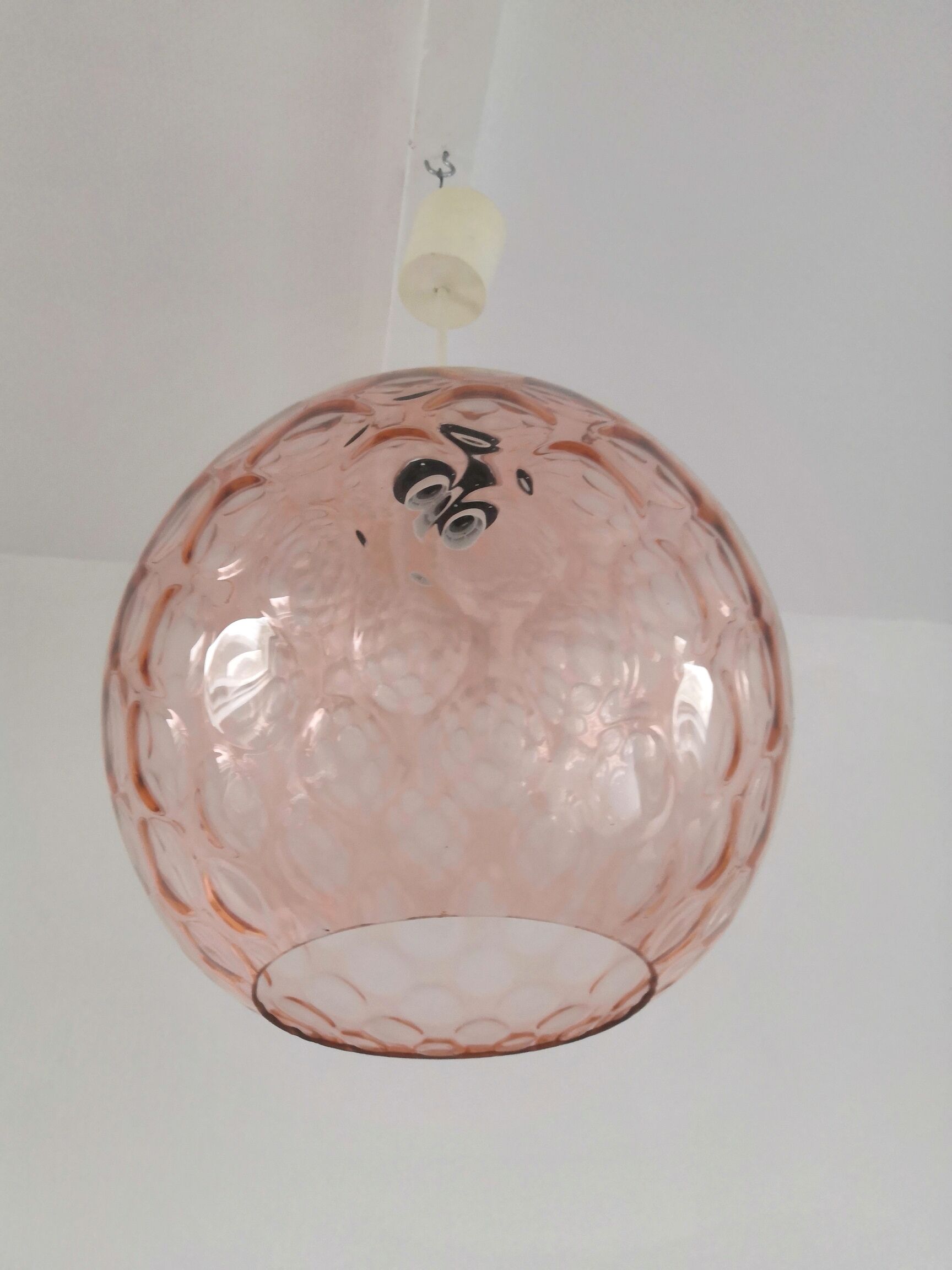 Suspension in bubble glass pink design 70s