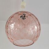 Suspension in bubble glass pink design 70s