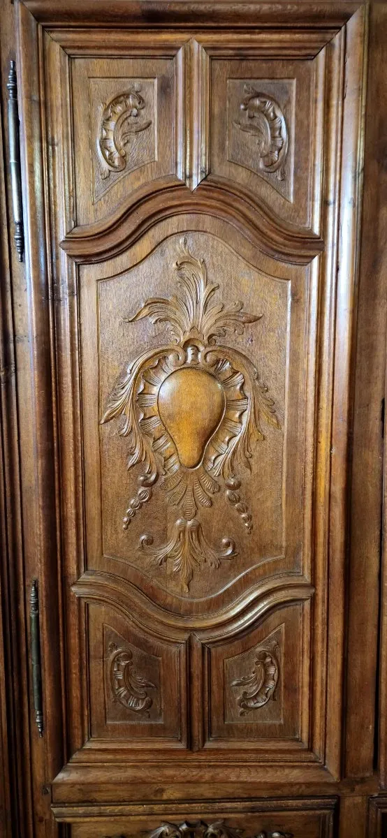 Antique carved solid walnut wardrobe – Louis XIII period