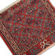 Antique persian turkmen rug small red wool area rug