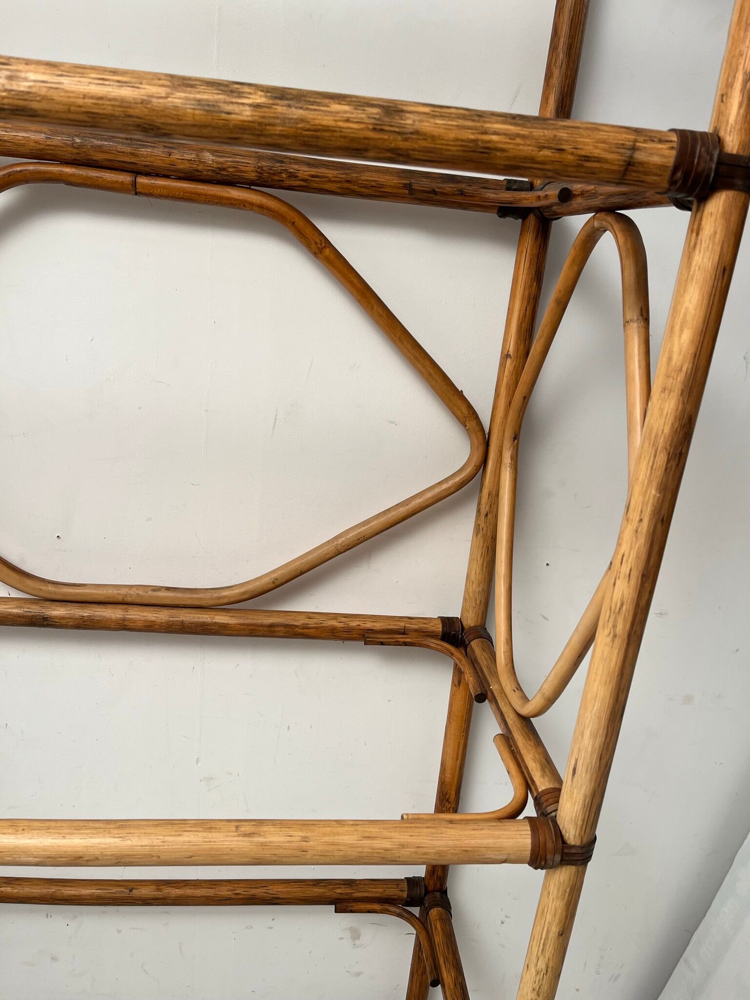 Showcase shelf in vintage smoked glass bamboo