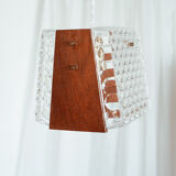 Scandinavian teak and glass pendant light 🌿 Vintage