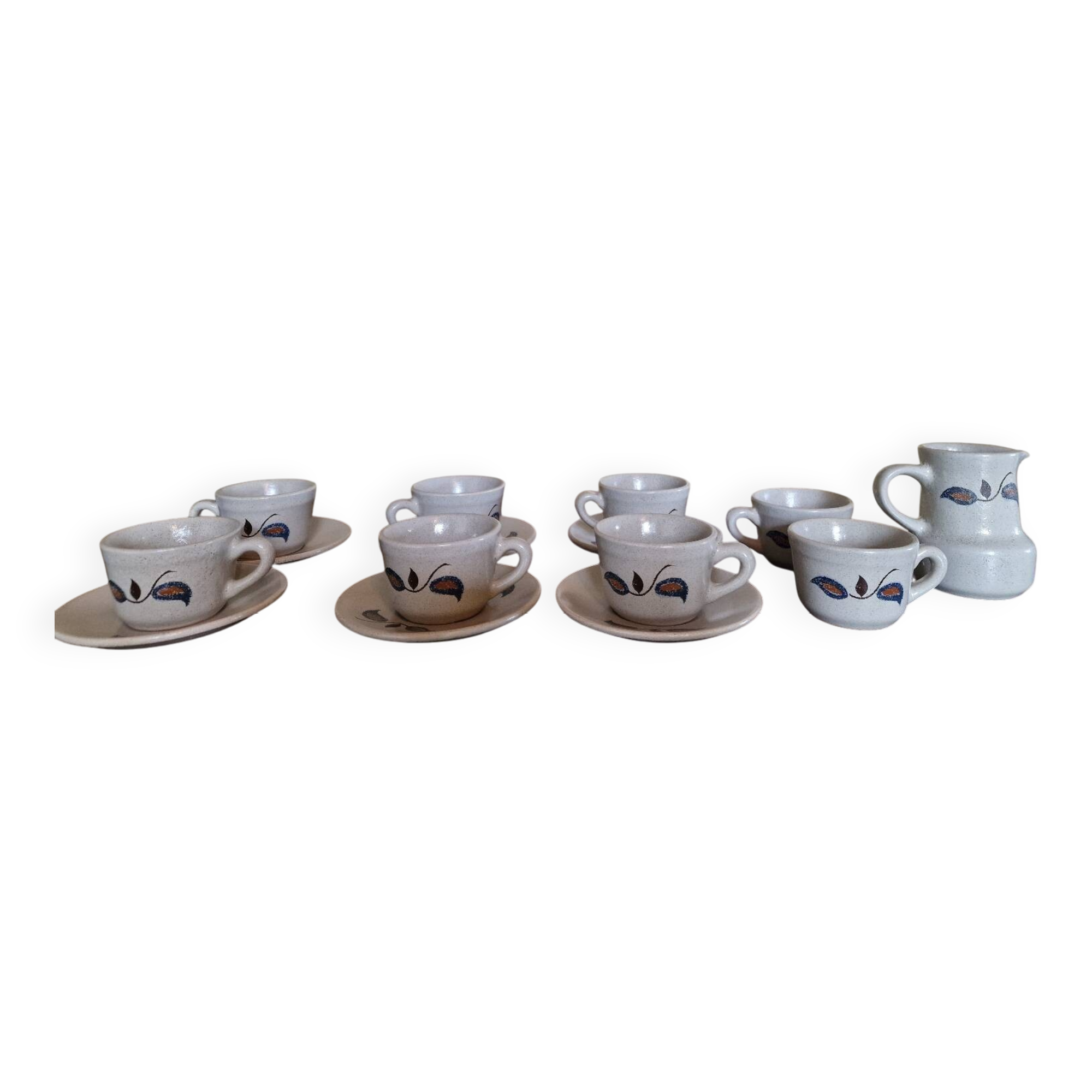 "Sologne" coffee service, glazed stoneware, St Amand earthenware