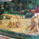 Countryside landscape at the harvest of H.Ouvrard (XXth)