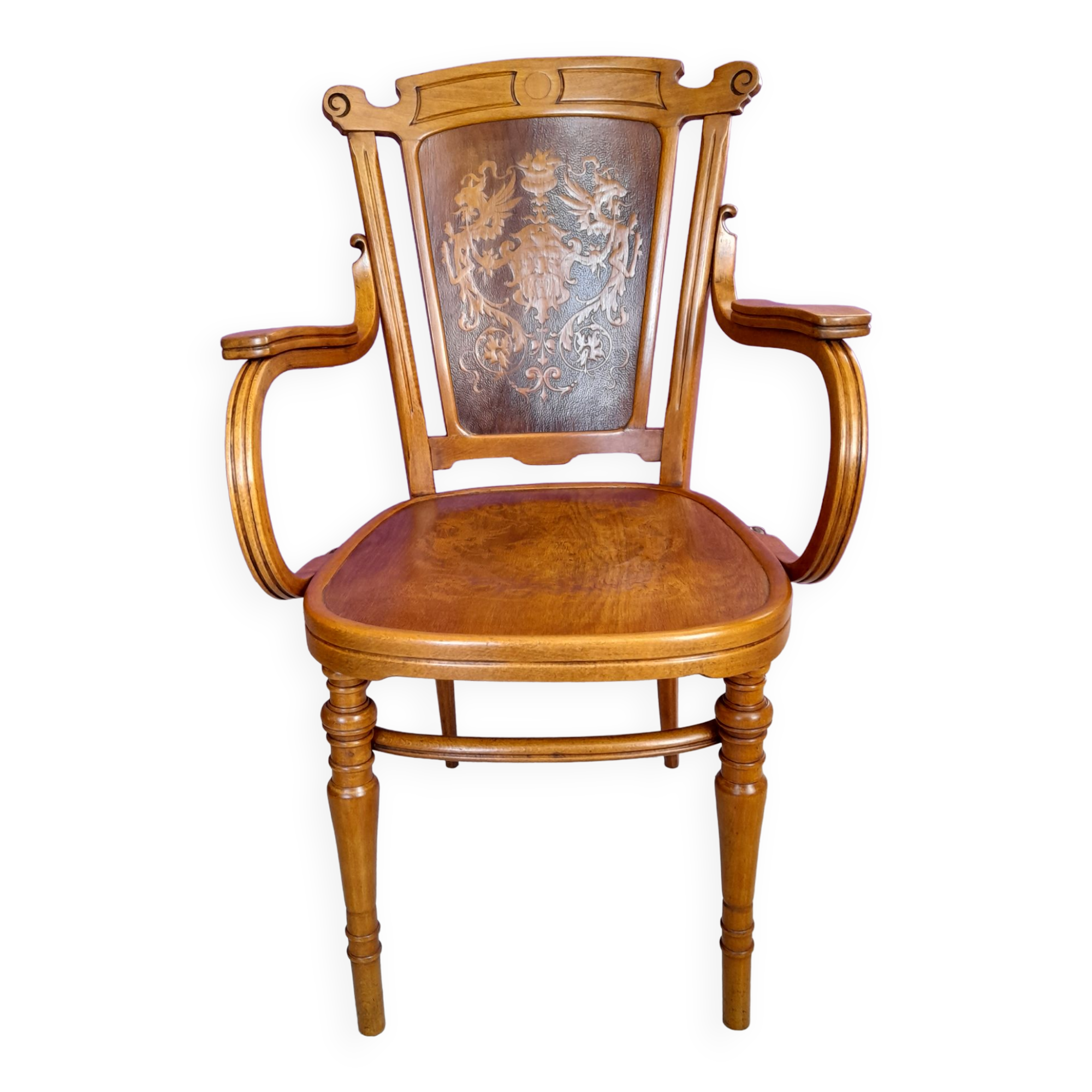 Art Nouveau office chair stamped by J. Kohn - Vienna