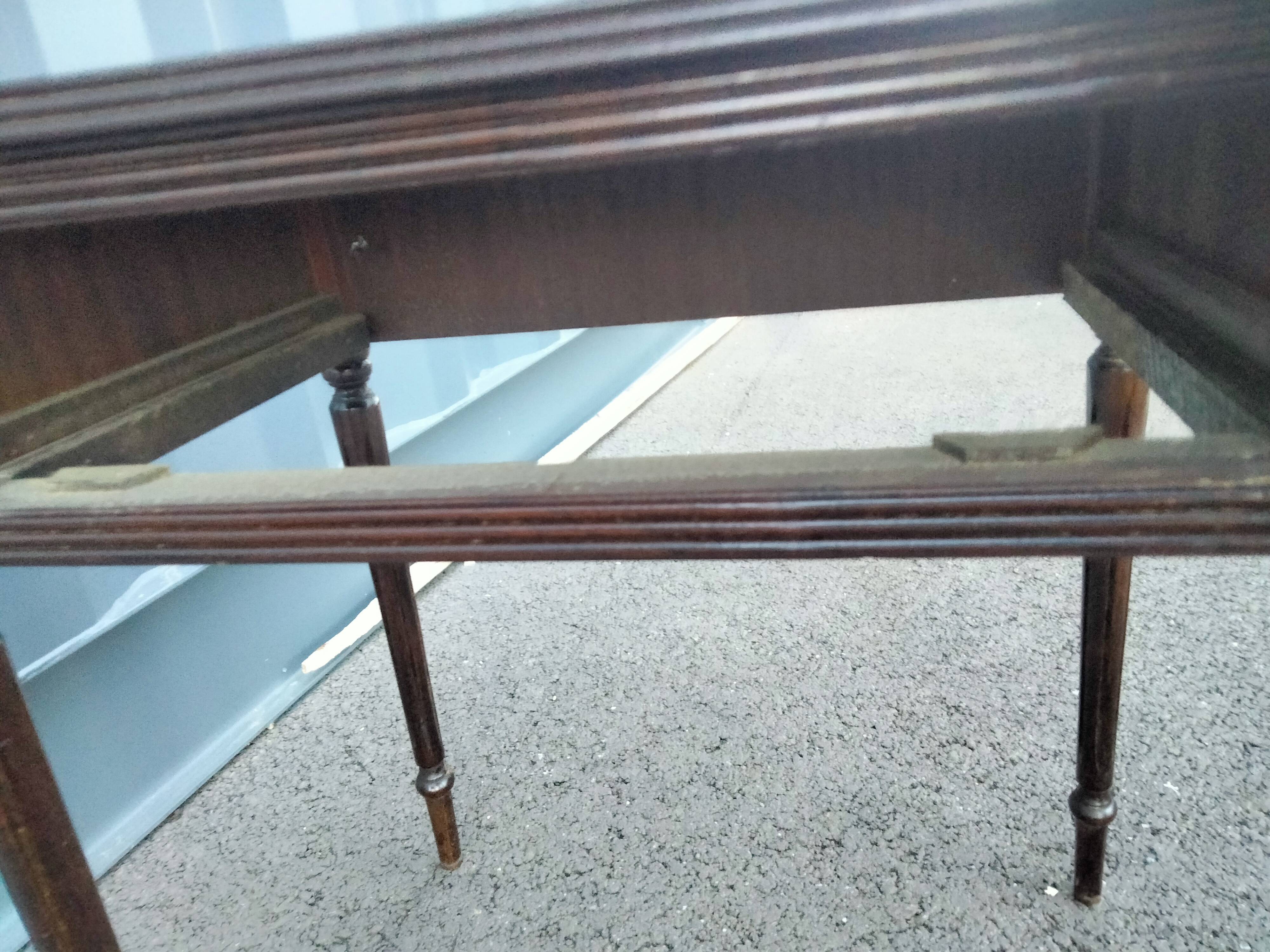 Pair of bedside tables side tables old leather top style louis xvi