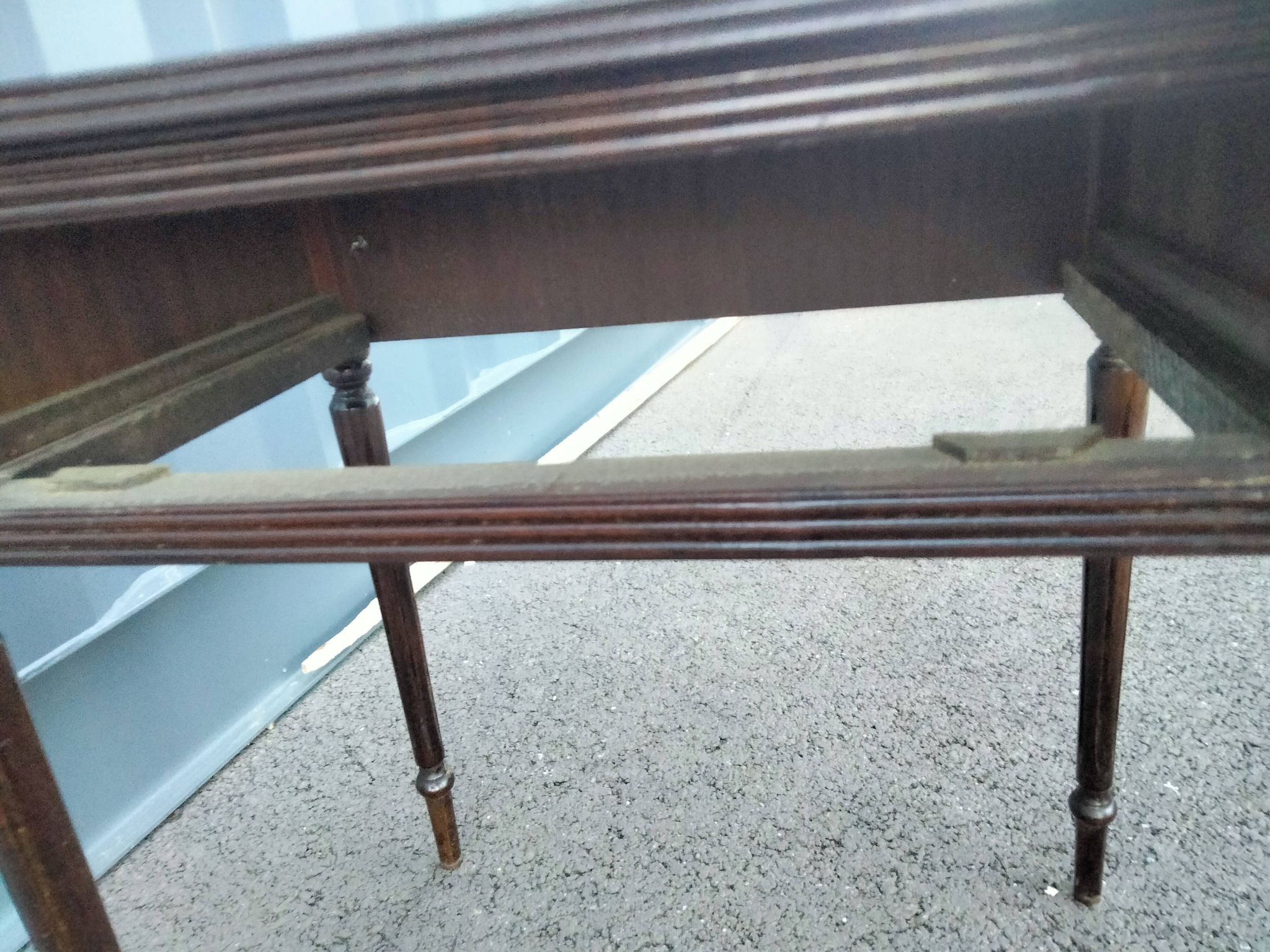 Pair of bedside tables side tables old leather top style louis xvi