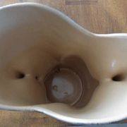 Beige vase by vallauris with flower pattern - excellent condition