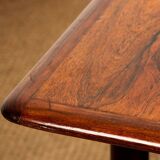 Rosewood and metal tube coffee table, two levels, Denmark 1960.