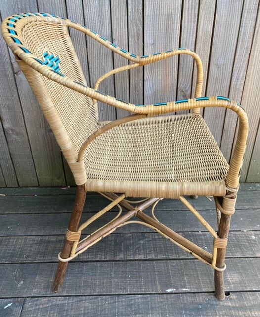 Old rattan armchair