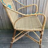 Old rattan armchair