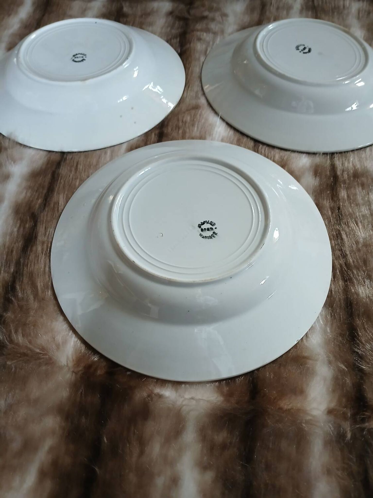 3 assiettes creuses anciennes St Amand et Hamage
