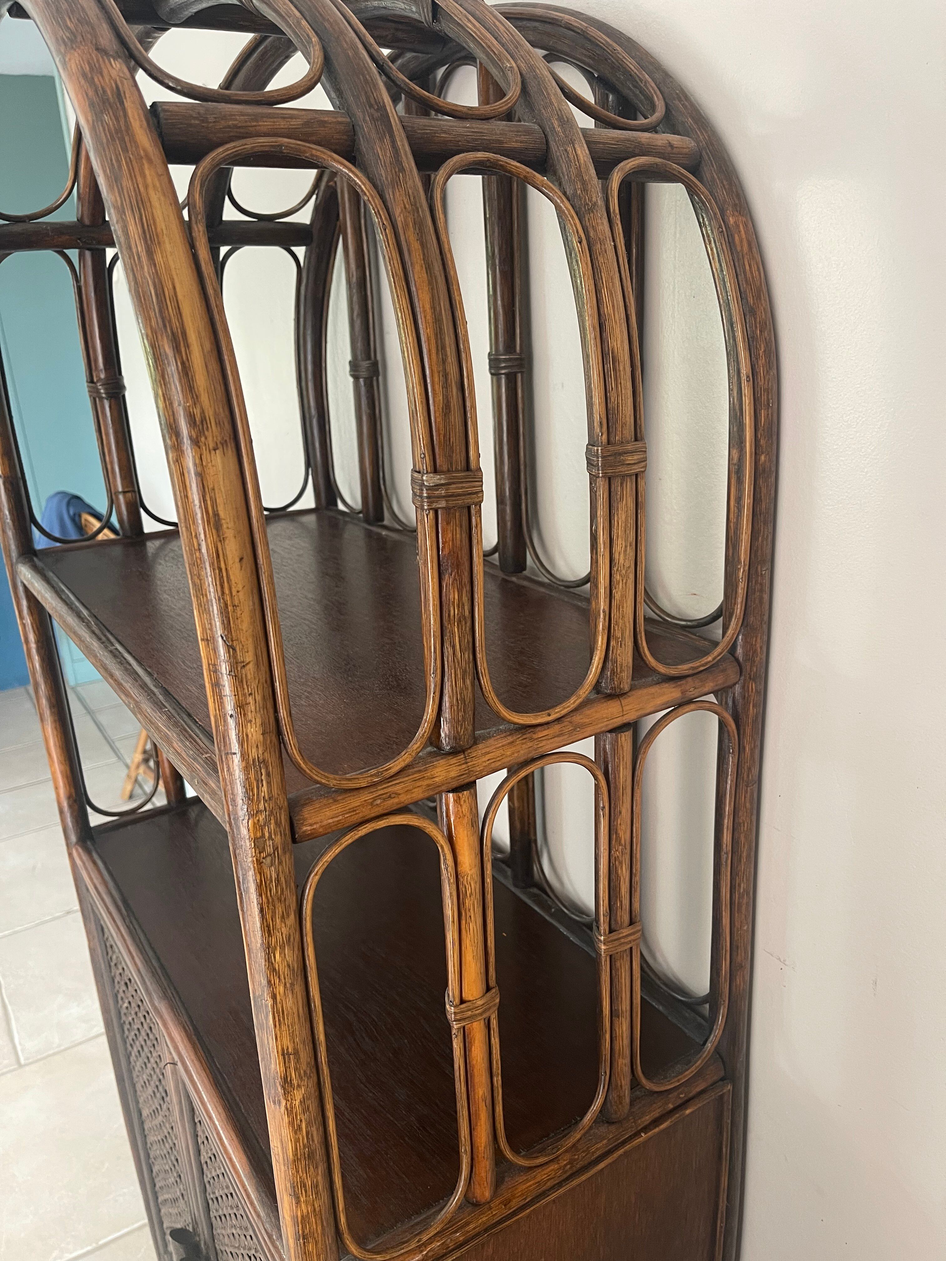 Rattan buffet/library