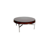 Table Basse Moderniste – Chrome & Bois Exotique – Italie, Circa 1960-1970