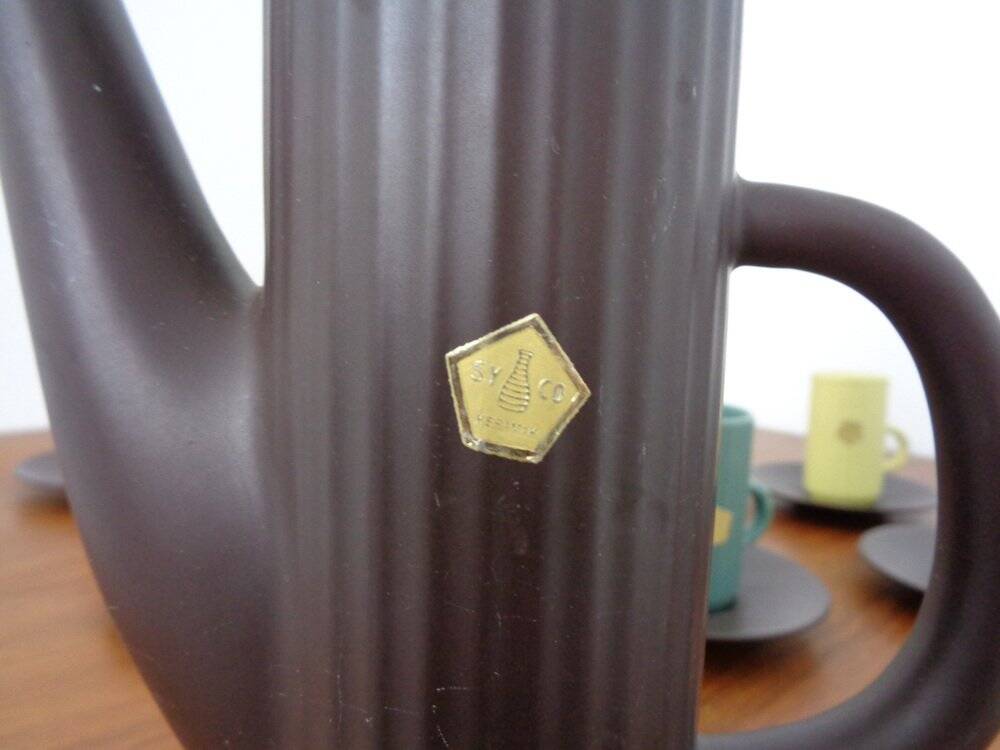 Swedish Syco Mocha Service, 1950s, Set of 15