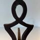 Pair of Modernist Andirons in Cast Iron with Stylised Figure Supports, by Ray