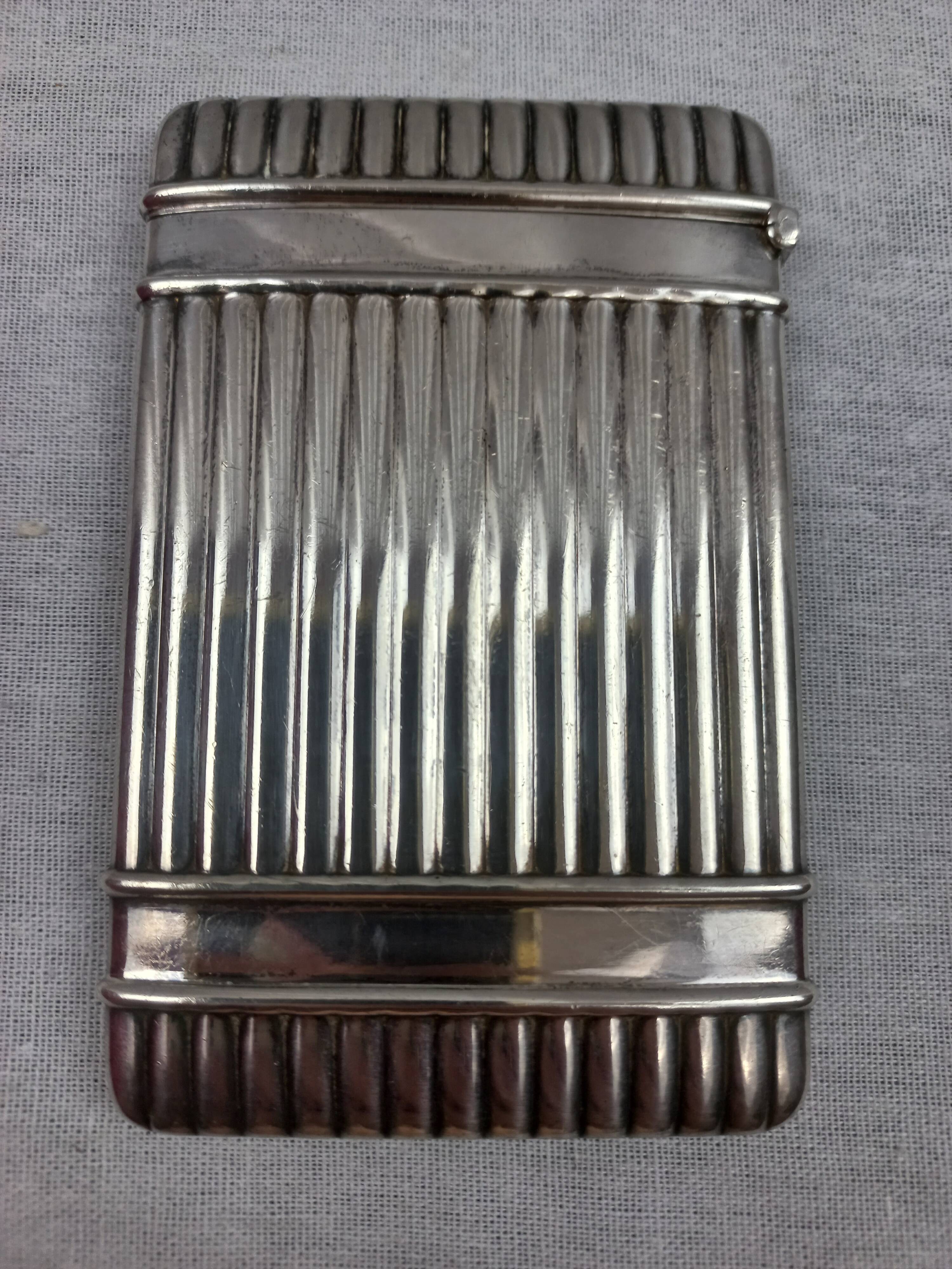 Christofle business card holder cigarette leaf case 925 sterling silver new