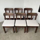 Set of 6 brutalist chairs from the 1940s