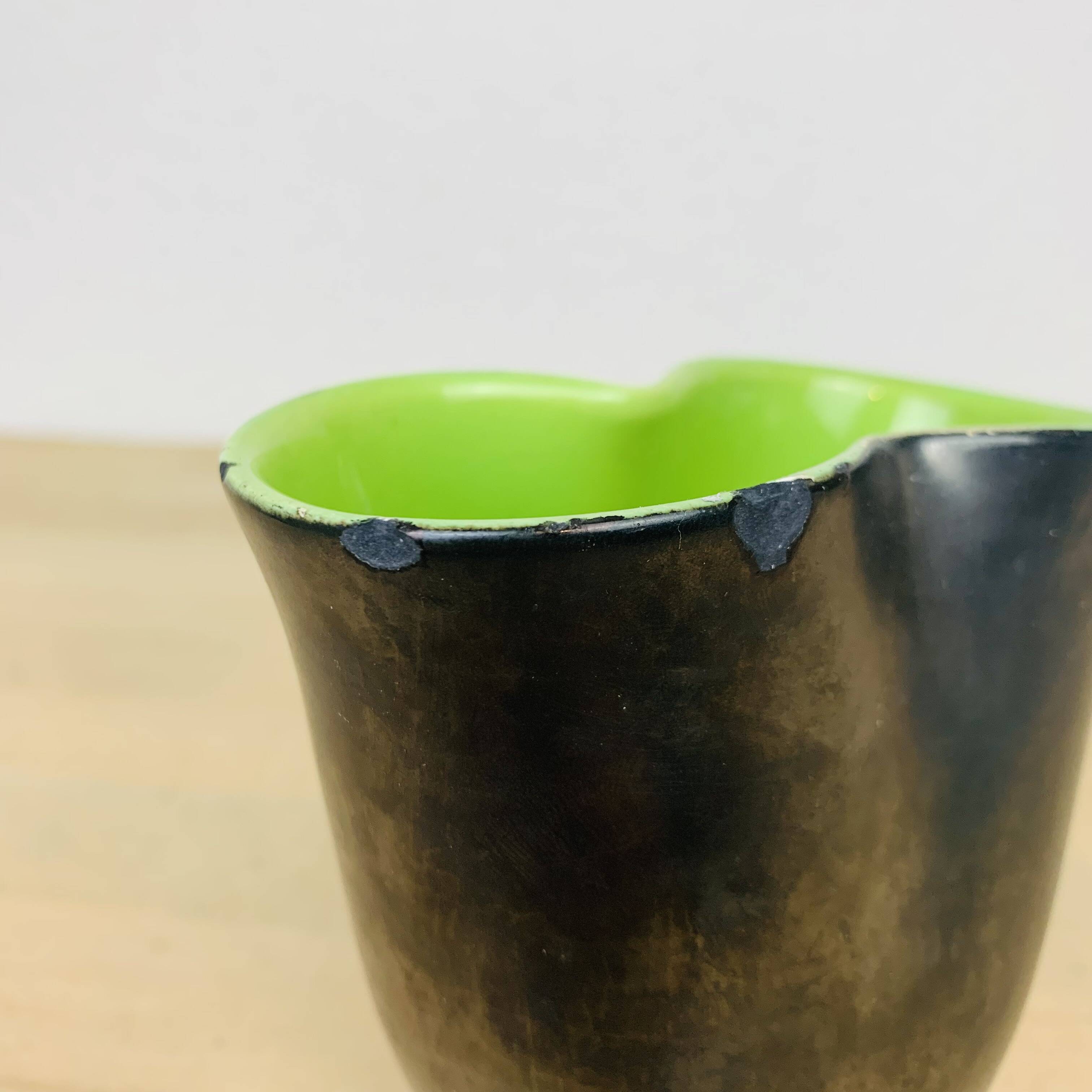 Elchinger green/black handkerchief vase from the 50s