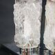 Vintage Kaiser Leuchten Ice Glass Flush Mount Ceiling Lamp, 1960s German Li