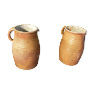 Ancient pottery, glazed terracotta milk pots
